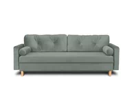 Sofy i kanapy - Szara welurowa sofa 3 osobowa rozkładana ERISO - miniaturka - grafika 1