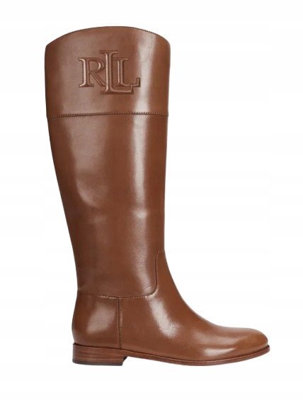 RALPH LAUREN KLASYCZNE KOZAKI ZE SKÓRY Z NAPISEM 39 1I_A