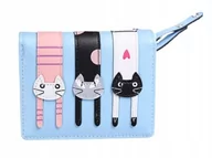 Portfele - PORTFEL DAMSKI PORTMONETKA z kotkiem kotem Śliczny - miniaturka - grafika 1