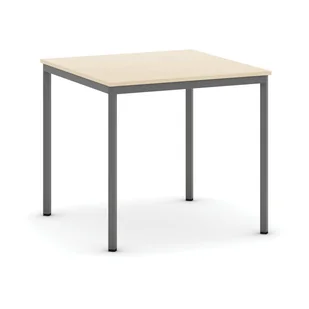 B2B Partner Stół do jadalni i stołówki, ciemnoszara konstrukcja, 800x800 mm, dąb 555772 - Stoły - miniaturka - grafika 1