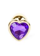 Biżuteria erotyczna - Plug-Jewellery Gold  Heart PLUG- Purple - miniaturka - grafika 1