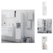 Szafki łazienkowe - vidaXL Szafka łazienkowa biały wysoki połysk 30x30x130 cm materiał drewnopochodny - Zestawy mebli łazienkowych - miniaturka - grafika 1