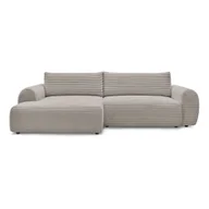 Narożniki - Jasnoszarobeżowy sztruksowy rozkładany narożnik (lewostronny) Lucien – Bobochic Paris - miniaturka - grafika 1