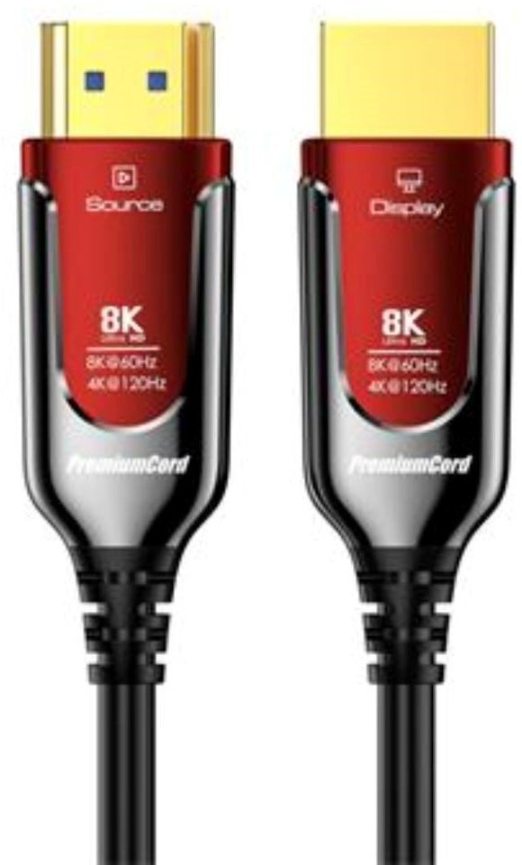 Kabel PremiumCord PREMIUMCORD Ultra High Speed HDMI 2.1 kabel światłowodowy 8K@60Hz, złocone 25m
