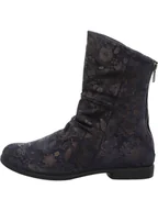 Botki damskie - Think! Skórzane botki w kolorze złoto-granatowym - miniaturka - grafika 1