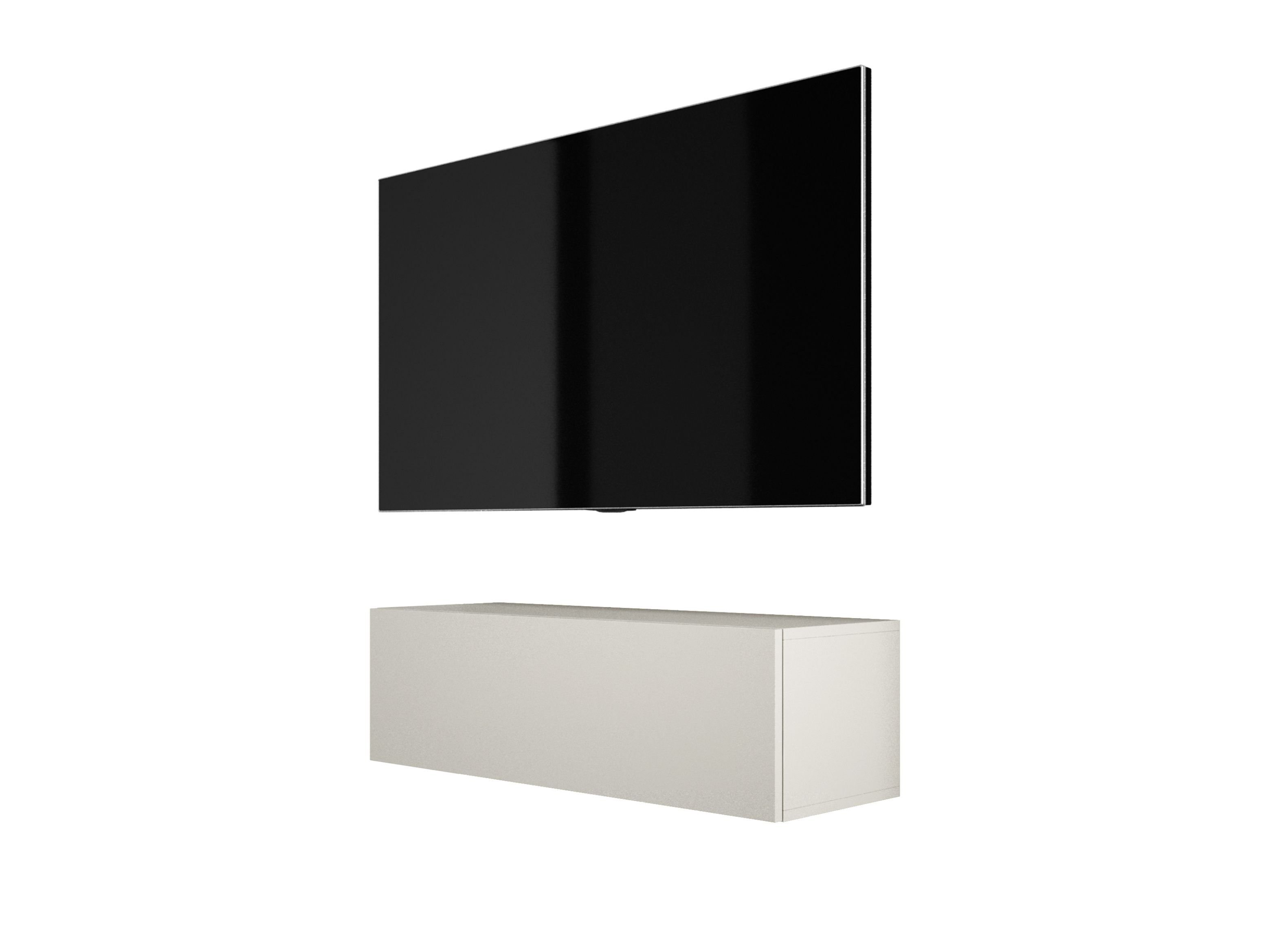 Wisząca szafka pod telewizor (szer.: 100 cm, wys.: 34 cm, gł.: 32 cm) Lowboard, TV board, TV cabinet in KASCHMIR