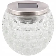 Lampy ogrodowe - LAMPA SOLARNA SZKLANA KULA W KÓŁKA DEKORACJA OGRODU KOLOROWA STOJĄCA - miniaturka - grafika 1