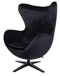 MeblujDom Fotel EGG SZEROKI VELVET BLACK Czarny HE-066.HM8.50.B - Fotele - miniaturka - grafika 1
