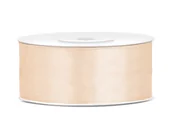 Pasmanteria - PartyDeco Tasiemka satynowa, kremowa, 25 mm / 25 m TS25-079 - miniaturka - grafika 1