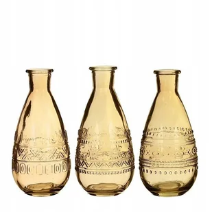 Szklany wazon świecznik 15,8 cm butelka ocre - Świeczniki - miniaturka - grafika 1