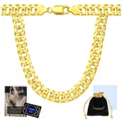 Naszyjniki męskie - Złoty Łańcuszek Męski Rombo 50 cm Podwójna Pancerka Gruby Łańcuch 4,5 mm - LAREZO - miniaturka - grafika 1