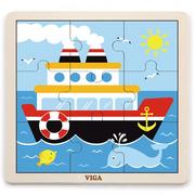 Puzzle - VIGA 51445 Puzzle na podkładce 9 elementów - statek - miniaturka - grafika 1