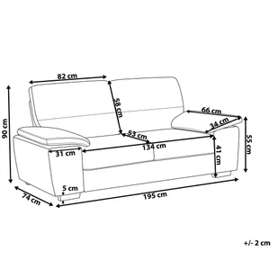 Sofa 3-osobowa ekoskóra złoty brąz VOGAR - Sofy i kanapy - miniaturka - grafika 11