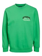 Bluzy męskie - JACK & JONES Męska bluza Jorbrink Studio Sweat Crew Neck, zielony, L - miniaturka - grafika 1