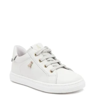 Patrizia Pepe Skórzane sneakersy OFFWHITE/PLATINO VITELLO - Buty dla dziewczynek - miniaturka - grafika 1