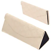 Akcesoria do okularów - Etui na okulary składane w trójkąt ET-133E kremowe - miniaturka - grafika 1