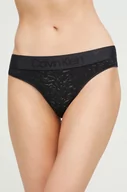 Majtki damskie - Calvin Klein Underwear stringi kolor czarny z koronki - miniaturka - grafika 1
