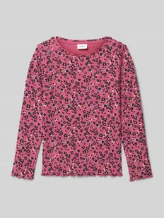 Bluzka z długim rękawem o kroju slim fit z mieszanki bawełny - Koszulki dla dziewczynek - miniaturka - grafika 1