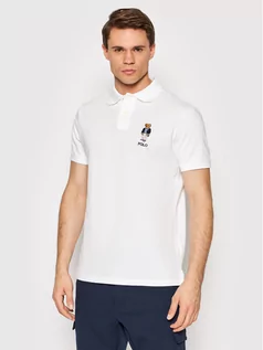 Koszulki męskie - Ralph Lauren Polo Polo 710853312006 Biały Slim Fit - grafika 1