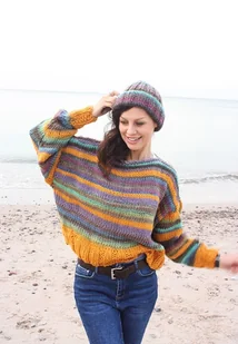 Sweter handmade z wełną moher - Swetry damskie - miniaturka - grafika 1
