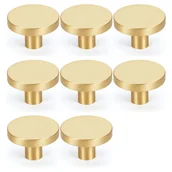 Zawiasy, okucia i inne akcesoria - Zestaw 8 solidnych mosiężnych uchwytów, gałek meblowych, uchwytów do szafek, 30 x 20 mm, uchwytów do szuflad, okrągłych klamek do drzwi ze śrubami. - miniaturka - grafika 1