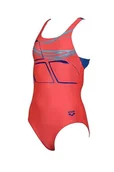 Stroje kąpielowe - ARENA Feel dziewczęcy kostium kąpielowy z logo Swim Pro Back - miniaturka - grafika 1