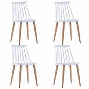 Krzesła - vidaXL Krzesła jadalniane, 4 szt., białe, plastik - miniaturka - grafika 1