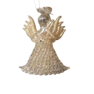 Ozdoby bożonarodzeniowe - Zawieszka szklana aniołek 8 cm złoty - miniaturka - grafika 1