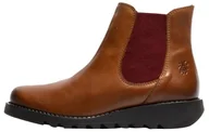 Botki damskie - Fly London Damskie botki SALV195FLY, MID. Brązowe (RED Elastic), 8 UK, Średni brązowy czerwony elastyczny, 41 EU - miniaturka - grafika 1