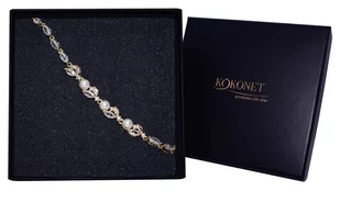 BRANSOLETKA złota perłami cyrkoniami ślubna BLASK - Bransoletki - miniaturka - grafika 1