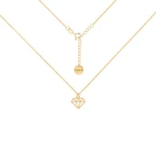 Naszyjniki - Pozłacany choker pancerka z diamentem - miniaturka - grafika 1