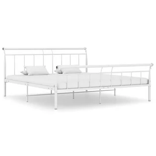 vidaXL Lumarko Rama łóżka, biała, metalowa, 160 x 200 cm! 325043 - Łóżka - miniaturka - grafika 1