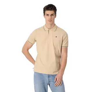Koszulki męskie - Champion Męska koszulka polo Legacy Light Cotton Pique C-Logo Shirt, Taupe Brown, L - grafika 1