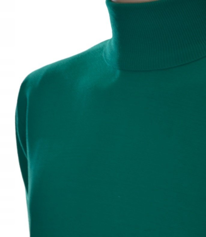 Sweter golf męski z kaszmiru i wełny merynosów kaszmirowy XXL zielony 344