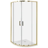 Kabiny prysznicowe - Beliani Kabina prysznicowa JUKATAN 90 x 90 x 185 cm Złoty - miniaturka - grafika 1