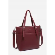 Torebki damskie - Modna Torebka Damska Bordowa Torba LUIGISANTO Shopper Czerwona - miniaturka - grafika 1