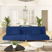 Sofy i kanapy - 2-osobowa kanapa, 2 poduszki, niebieska, tapicerowana tkaniną Lumarko! - miniaturka - grafika 1