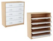 Szafki na buty - Szafka Na Buty Obuwie 5S Biały-Sonoma Regał Półka - miniaturka - grafika 1