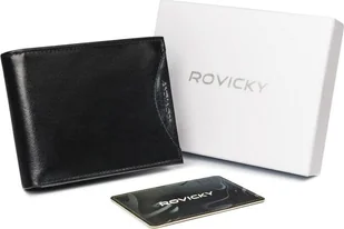Rovicky Szeroki, oryginalny portfel męski z naturalnej skóry licowej Rovicky Nie dotyczy - Portfele - miniaturka - grafika 1