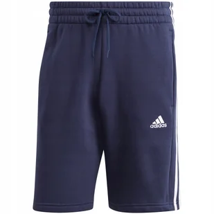 Spodenki męskie adidas Essentials Fleece 3-Stripes Shorts granatowe IJ6484 - Spodenki męskie - miniaturka - grafika 1