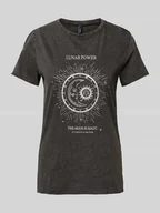 Koszulki i topy damskie - T-shirt o kroju regular fit z czystej bawełny z nadrukiem z motywem model ‘LUCY LIFE’ - miniaturka - grafika 1