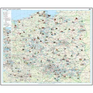 Mały naukowiec - Polska mapa ścienna sanktuariów na podkładzie do wpinania - pinboard, 1:600 000, ArtGlob - miniaturka - grafika 1