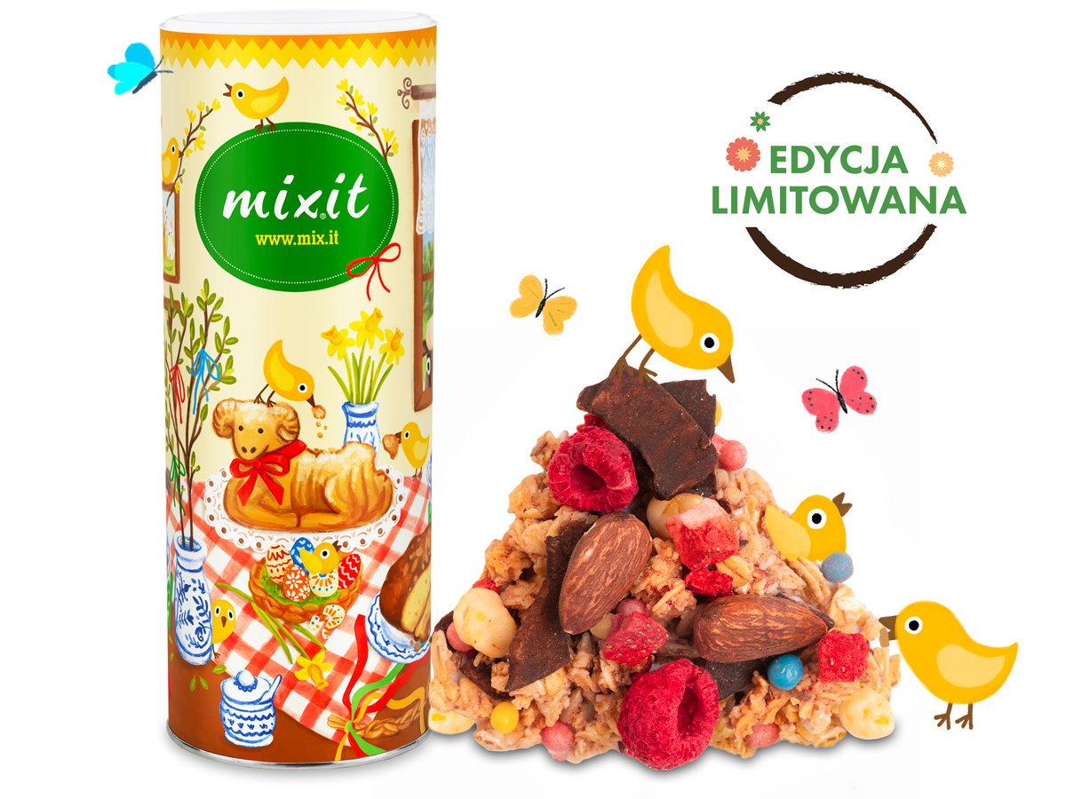 Mixit Wiel-koko-nocny mix - granola z kokosem, owocami i chrupkami z białej czekolady, 540g