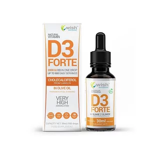 WISH Pharmaceutical WISH Pharmaceutical Vitamin D3 2000IU Forte 30 ml Witamina D3 w płynie - Witaminy i minerały dla sportowców - miniaturka - grafika 1