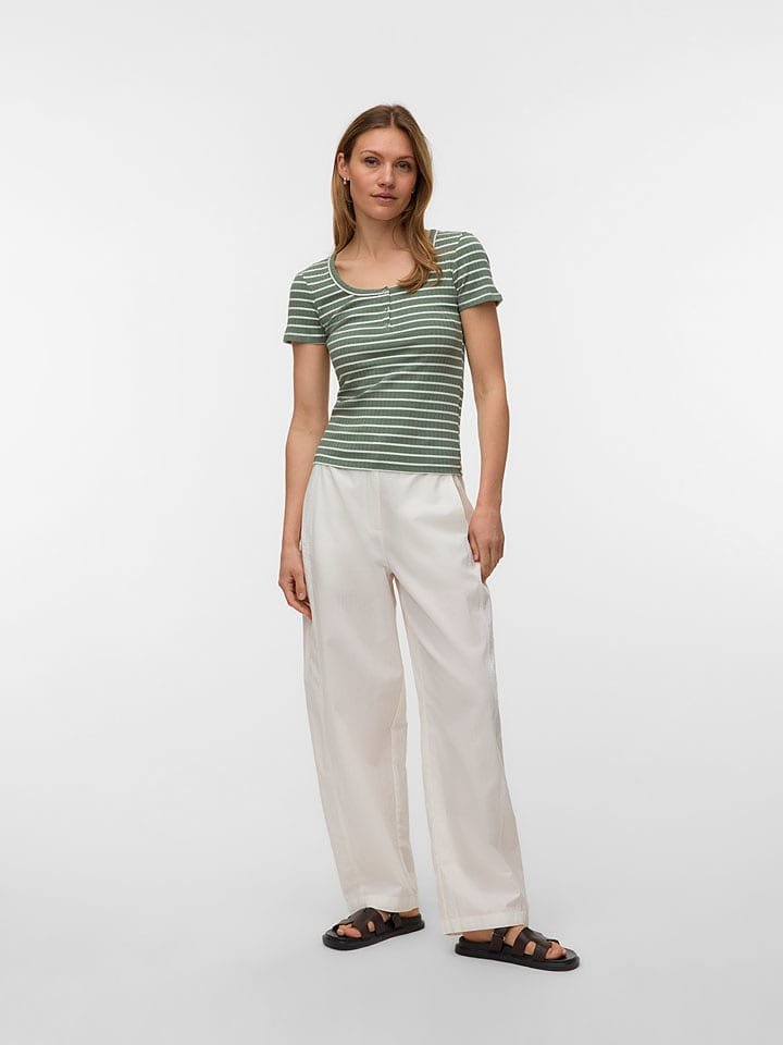 Vero Moda Koszulka w kolorze zielono-białym
