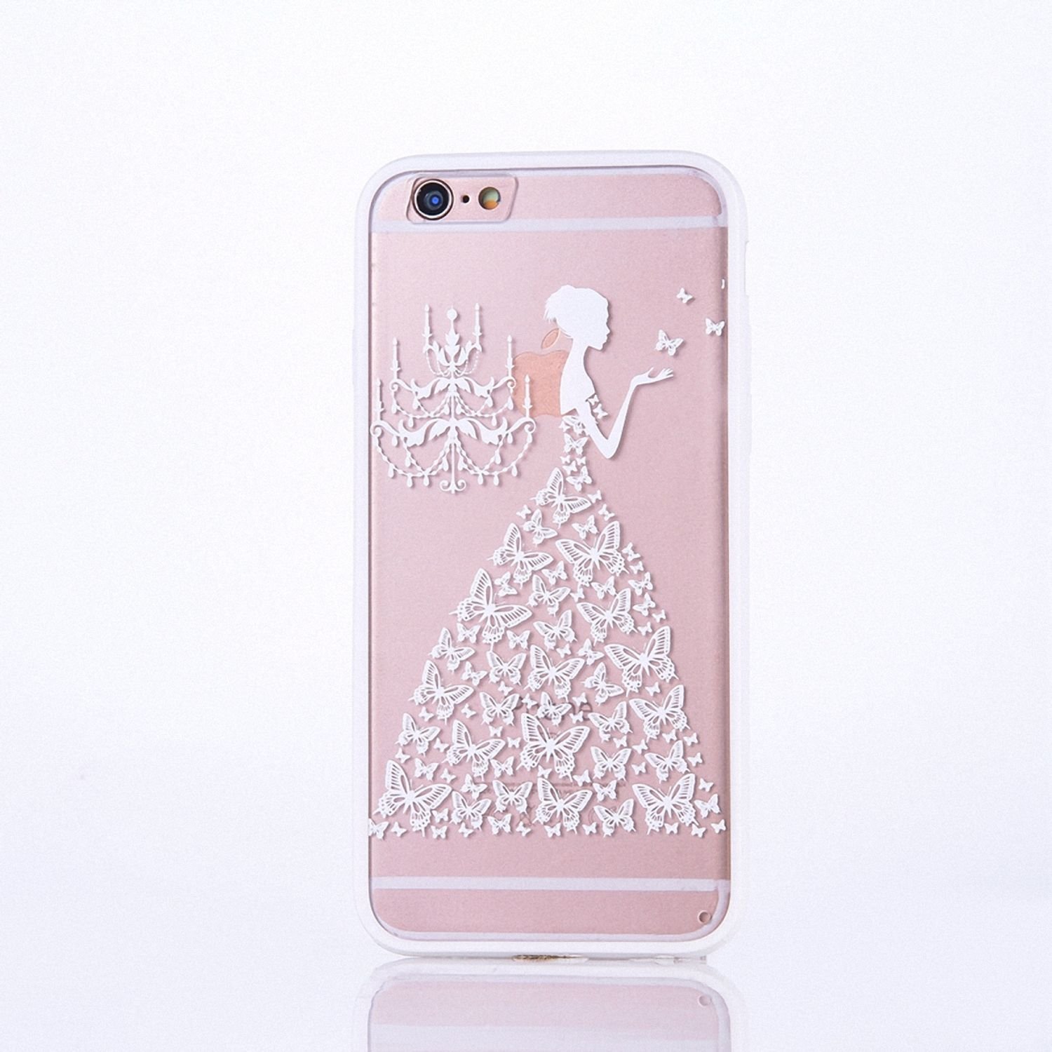 Etui na telefon komórkowy Mandala dla Apple iPhone 6 / 6s Design Etui ochronne Motyw motyla Kobieta Pokrowiec Torba Zderzak Biały