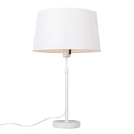 Lampy stojące - QAZQA Lampa stołowa regulowana biała klosz biały 35cm - Parte - miniaturka - grafika 1