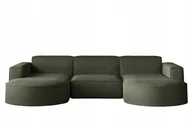 Narożniki - Sofa w kształcie U Modena narożnik tkanina Neve oliwkowy - miniaturka - grafika 1