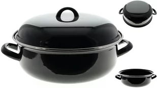 Garnek Emaliowany Czarna Emalia 28cm 4.5L Bigos - Garnki - miniaturka - grafika 1