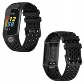 Akcesoria do smartwatchy - Pasek Puro SPORT PLUS Fitbit CHARGE 6 / 5 Czarny Braders - miniaturka - grafika 1